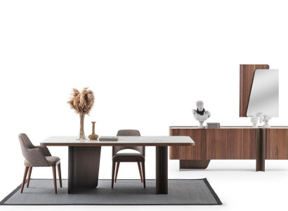  Esszimmer 7tlg Modern Set Esstisch Sideboard Buffet Spiegel Stühle